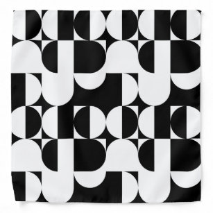 Bauhaus Stil Schwarz-Weiß-Geometrie Retro  Halstuch
