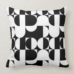 Bauhaus Stil Schwarz-Weiß-Geometrie Retro  Kissen