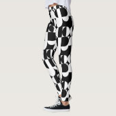 Bauhaus Stil Schwarz-Weiß-Geometrie Retro Leggings (Links)