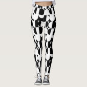 Bauhaus Stil Schwarz-Weiß-Geometrie Retro Leggings (Vorderseite)