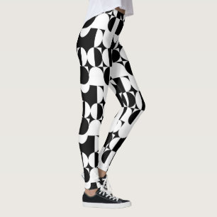 Bauhaus Stil Schwarz-Weiß-Geometrie Retro  Leggings