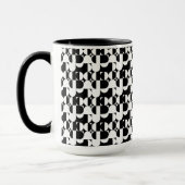 Bauhaus Stil Schwarz-Weiß-Geometrie Retro Tasse (Links)