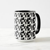 Bauhaus Stil Schwarz-Weiß-Geometrie Retro Tasse (VorderseiteRechts)
