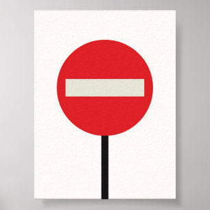 Bauhaus Stopp-Zeichen-Plakat - Bold Geometrie Wall Poster