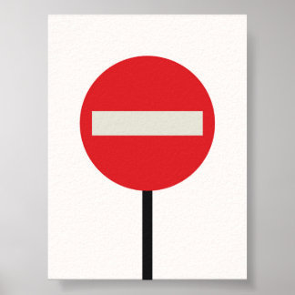 Bauhaus Stopp-Zeichen-Plakat - Bold Geometrie Wall Poster