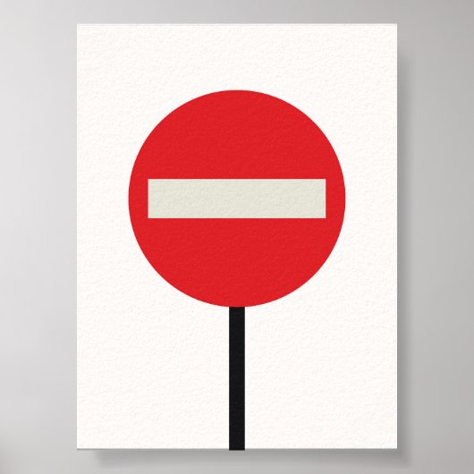 Bauhaus Stopp-Zeichen-Plakat - Bold Geometrie Wall Poster (Vorne)