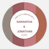 Bauhaus Striped Custom Wedding Gefallen Vielen Dan Runder Aufkleber (Vorderseite)