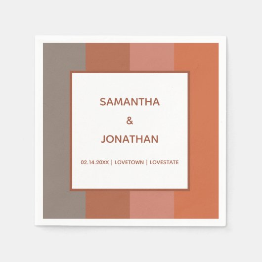 Bauhaus Striped Custom Wedding Paper Napkins Serviette (Vorderseite)