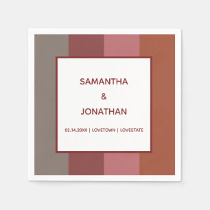 Bauhaus Striped Custom Wedding Paper Napkins Serviette