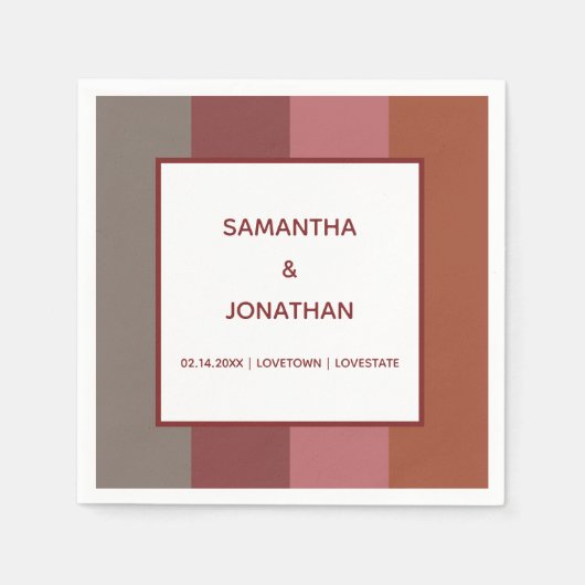 Bauhaus Striped Custom Wedding Paper Napkins Serviette (Vorderseite)