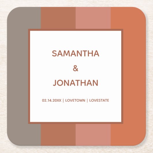 Bauhaus Striped Custom Wedding Rechteckiger Pappuntersetzer (Vorderseite)