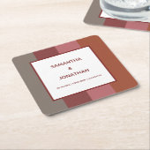 Bauhaus Striped Custom Wedding Rechteckiger Pappuntersetzer (angewinkelt)