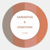 Bauhaus Striped Custom Wedding Round Stickers (Vorderseite)