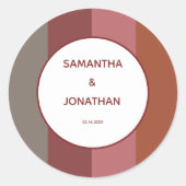 Bauhaus Striped Custom Wedding Runder Aufkleber (Vorderseite)