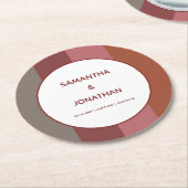 Bauhaus Striped Custom Wedding Runder Pappuntersetzer (Angewinkelt)