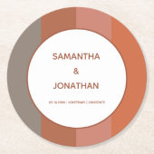 Bauhaus Striped Custom Wedding Runder Pappuntersetzer (Vorderseite)