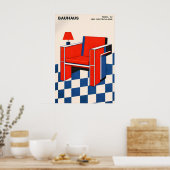 Bauhaus-Stuhlposter, Geometrischer Mid-Century-Mod Poster (Küche)