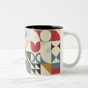 Bauhaus Style Geometrie Design Zweifarbige Tasse