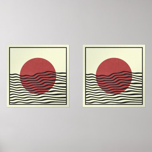 Bauhaus Style Sunset Bilderwand Sets (Vorderseite)