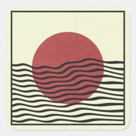 Bauhaus Style Sunset Quadratischer Aufkleber