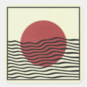 Bauhaus Style Sunset Quadratischer Aufkleber (Vorderseite)