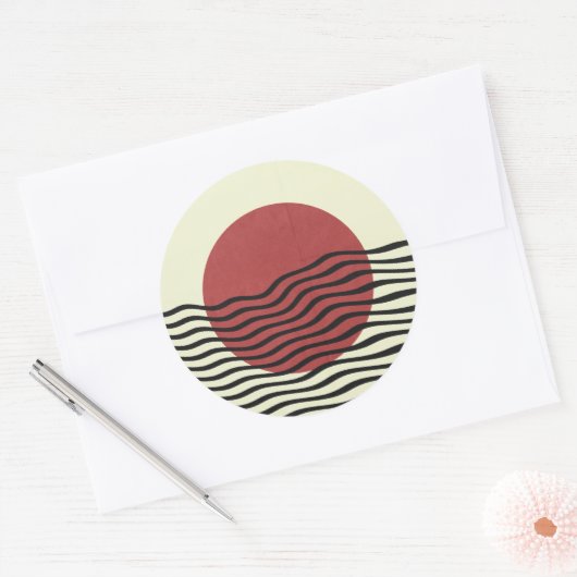 Bauhaus Style Sunset Runder Aufkleber (Umschlag)