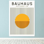 Bauhaus Sun Lines Poster Mid-Century Print Leinwanddruck (Insitu (Holzboden))