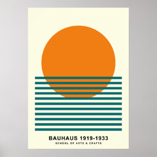 Bauhaus Sunset Streifen Poster Retro Wandkunst