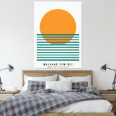 Bauhaus Sunset Stripes Poster Retro Wall Art Leinwanddruck (Insitu (Schlafzimmer))
