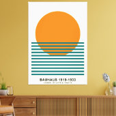 Bauhaus Sunset Stripes Poster Retro Wall Art Leinwanddruck (Insitu (Wohnzimmer))