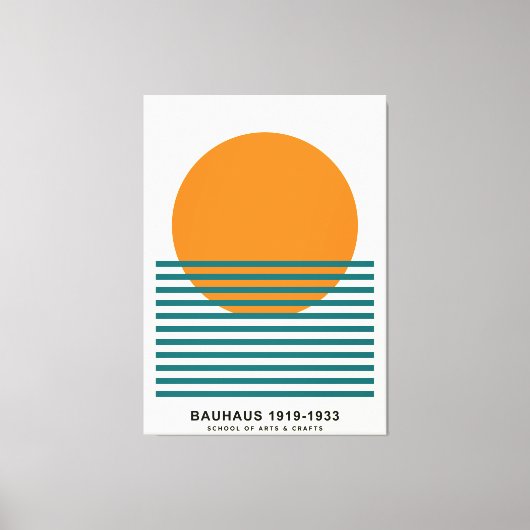 Bauhaus Sunset Stripes Poster Retro Wall Art Leinwanddruck (Vorderseite)