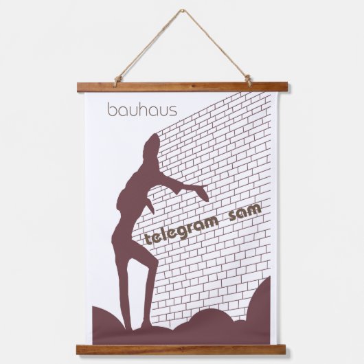 Bauhaus Telegram Sam Poster Art Wandteppich Mit Holzrahmen (Vorderseite)