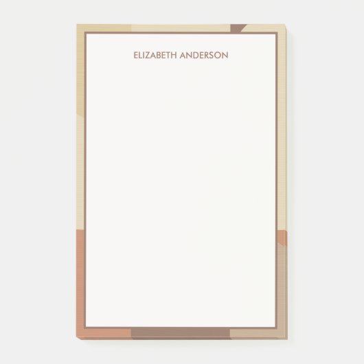 Bauhaus Terracotta Beige Abstract Personalized Post-it Klebezettel (Vorderseite)