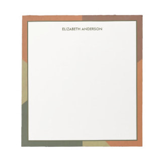 Bauhaus Terracotta Green Abstract Personalized Notizblock