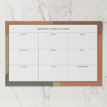 Bauhaus Terracotta Green Abstract Weekly Desk