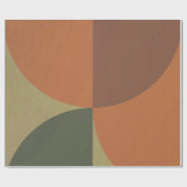 Bauhaus Terracotta Green Abstract Wrapping Paper Geschenkpapier (Flach)