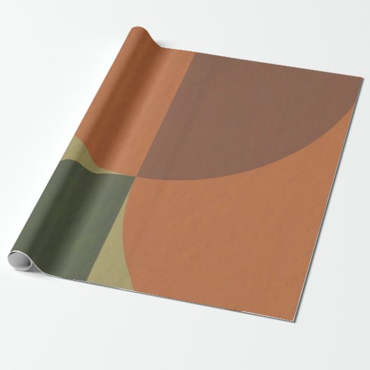 Bauhaus Terracotta Green Abstract Wrapping Paper Geschenkpapier (Ungerollt)