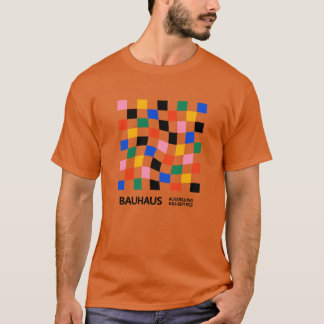 Bauhaus verzerrtes Schachbrettmuster farbenfroß Ov T-Shirt