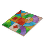 Bauhaus Wasserfarbe geometrisch abstrakt N2 Fliese (Seite)