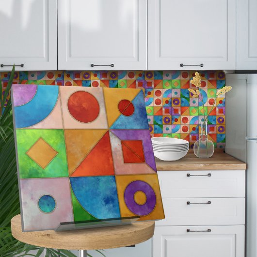 Bauhaus Wasserfarbe geometrisch abstrakt N3 Fliese