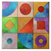 Bauhaus Wasserfarbe geometrisch abstrakt N3 Fliese (Vorderseite)