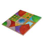 Bauhaus Wasserfarbe geometrisch abstrakt N4 Fliese (Seite)