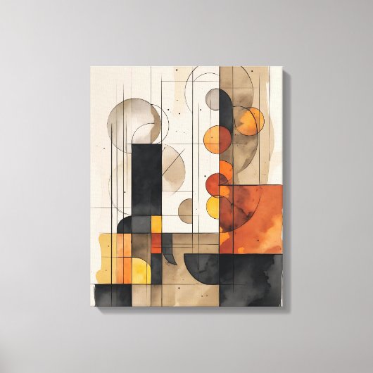 Bauhaus Watercolor Abstrakte Leinwand (Vorderseite)