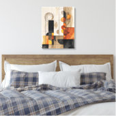 Bauhaus Watercolor Abstrakte Leinwand (Insitu (Schlafzimmer))