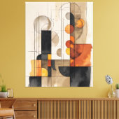 Bauhaus Watercolor Abstrakte Leinwand (Insitu (Wohnzimmer))