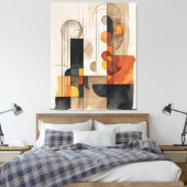 Bauhaus Watercolor Abstrakte Leinwand (Insitu (Schlafzimmer))