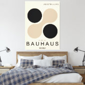 Bauhaus Weimar Circle Art Print Beige Black Leinwanddruck (Insitu (Schlafzimmer))