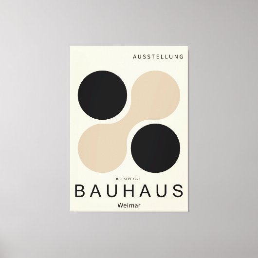 Bauhaus Weimar Circle Art Print Beige Black Leinwanddruck (Vorderseite)