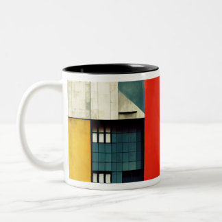 Bauhausarchitektur illustriert zweifarbige tasse