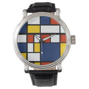 Bauhausmuster abstrakte geometrische Kunstmalerei  Armbanduhr